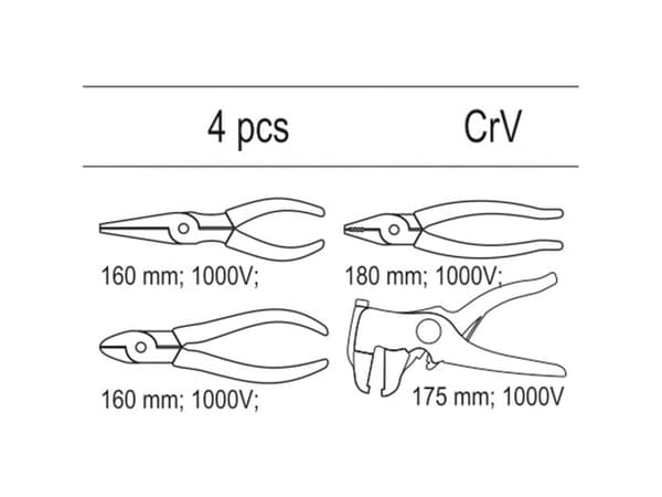 Yato YT-55464, 385 mm, 41 mm, 4 stykker