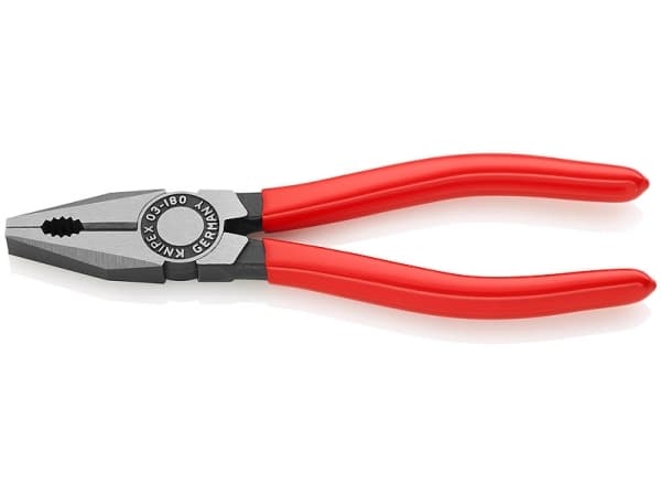Knipex 03 01 180 SB, Kombinasjonstang, Stål, Plast, Rød, 180 mm