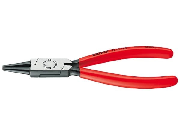 Knipex 22 01 140 SB Rundzange schwarz 140mm, Låseringtang, Støtbestandig, Dielektrisk, Stål, Plast, Rød, 140 mm