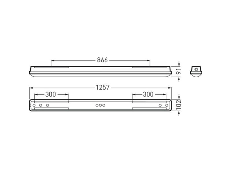 Trilux AragFHE 12 #7669640 LED-Fugtrumslys LED (RGB) 24 W hvid Grå