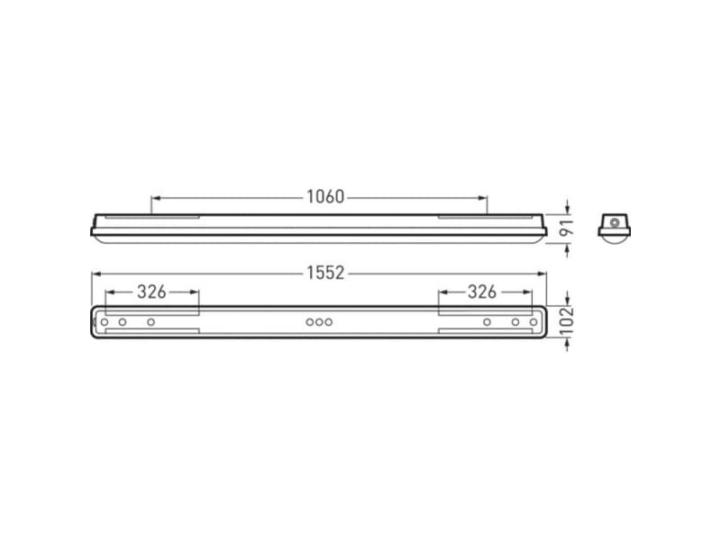 Trilux OleveonF1.5 #7127540 LED-Fugtrumslys LED (RGB) 49 W hvid Grå