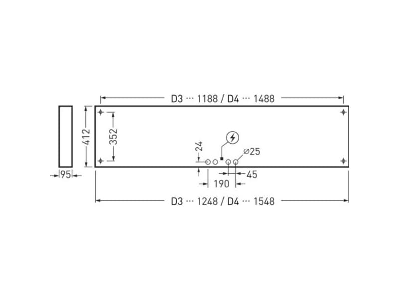 Trilux FidescaSDG3 #7684851 LED-Fugtrumslys LED (RGB) 135 W hvid Hvid