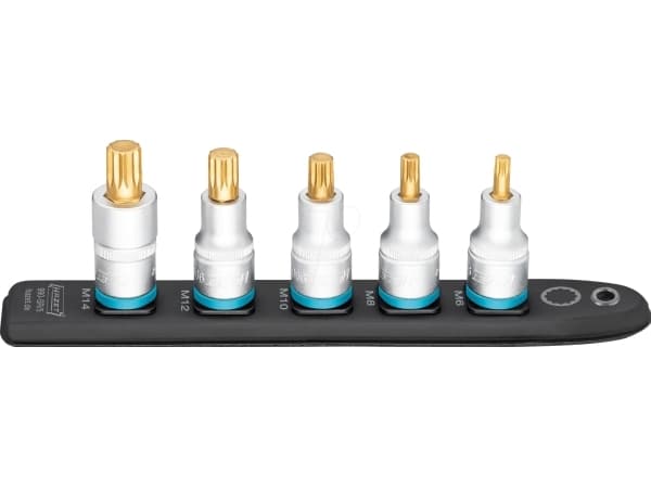 Hazet 990-SR/5 Multitand (XZN) Stikliste 5 dele Firkant, 1/2 (12,5 mm)