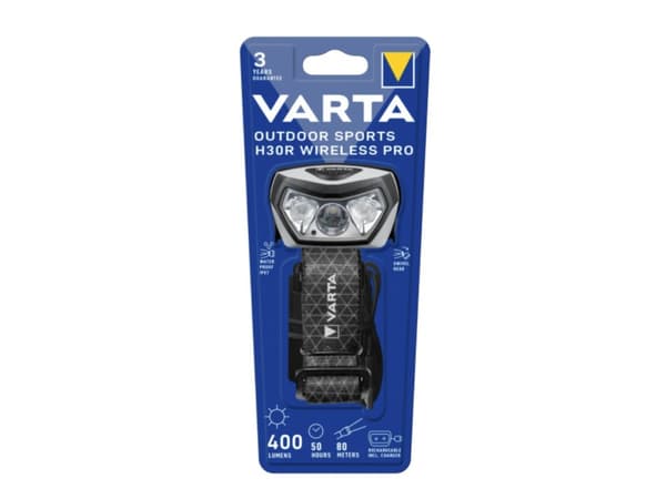 Varta 18650 101 401, Huvudband lommelygte, Sort, Knapper, 2 m, IPX7, Kina Svart