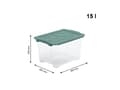 Miniatyrbild 3 av 5: Rotho 1007905092, Förvaringslåda, Grön, Transparent, Rektangulär, Monokromatiskt, Grön, 283 mm