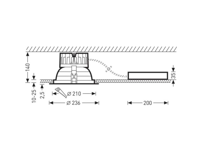 Trilux 6870140 InperlaL G2 #6870140 LED-indbygningslys LED (RGB) uden 39 W Hvid
