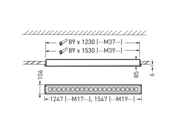 Trilux 7693351 Creavo M17 #7693351 LED taklampa LED (RGB) 24 W Vit