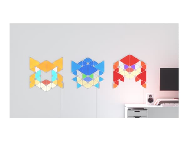 Nanoleaf Shapes Starter Kit (Sonic Limited Edition) - Trådlös belysningsuppsättning - LED x 32 - klass G - RGBW-lampa - 1200-6500 K - triangel