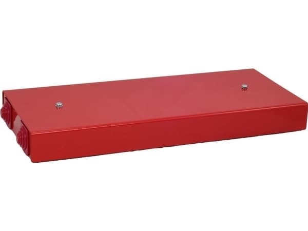 Palosuojakotelo PIP-7A P10x2x4 suorakaiteen muotoinen, E90, läpivientireikä, mitat 114x30x286mm, punainen 84627616