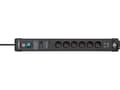 Pikkukuva 3 / 3: Brennenstuhl Premium-Line, power distribution unit, 6 sockets, 3.0m, black, 2x USB, with switch and surge protection (1951164603)