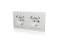 Miniatyrbilde 2 av 5: ICY BOX stikkontakt sett med 2 innfelt med 1xUSB-A og 1xUSB-C tilkobling hver