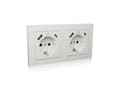 Miniatyrbilde 1 av 5: ICY BOX stikkontakt sett med 2 innfelt med 1xUSB-A og 1xUSB-C tilkobling hver