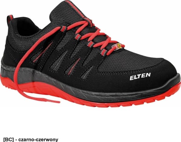 ELTEN Maddox Black Red Low ESD S3 SRC, svart/röd 43