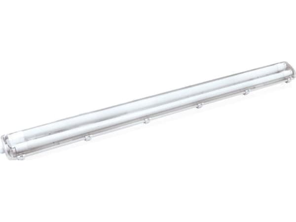 Hermetisk armatur med LED-lysrør 2x18w 120cm 4000K 3200lm Grå IP65 ABS + PS 127x11,3x5cm VO2778
