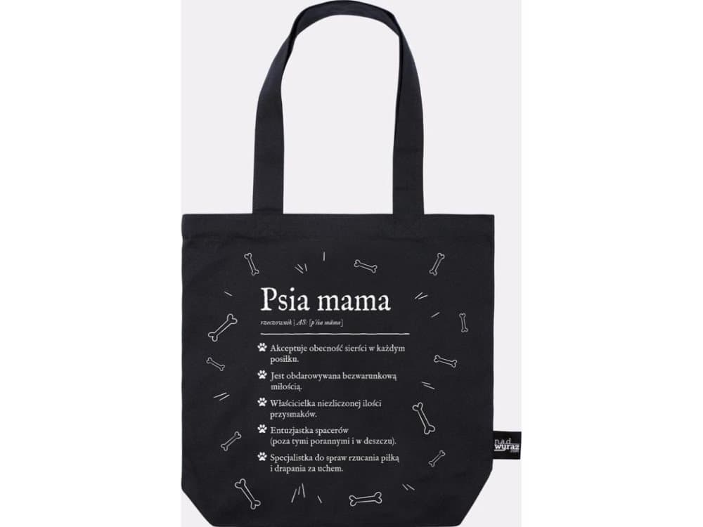 Black cotton doggy mum bag