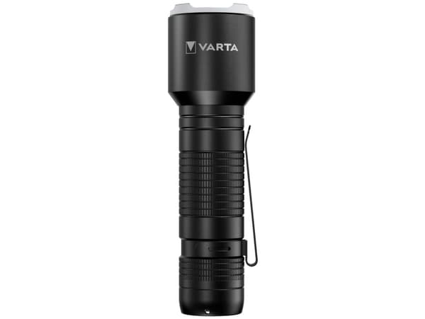 Varta F30 Pro, Käsikokoinen taskulamppu, Musta, Alumiini, Polykarbonaatti (PC), Kumi, Silikoni, Painikkeet, 1 m, LED