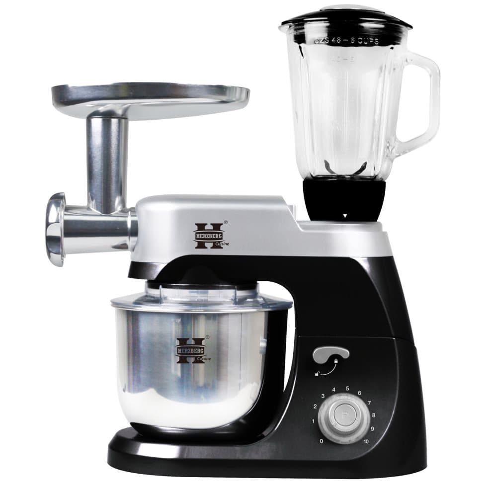 Herzberg HG-5029: 3 i 1 800 W Standmixer med planetary clout svart