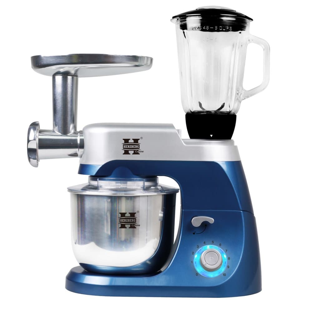 Herzberg HG-5029: 3 i 1 800 W Standmixer med planetstyrka blå
