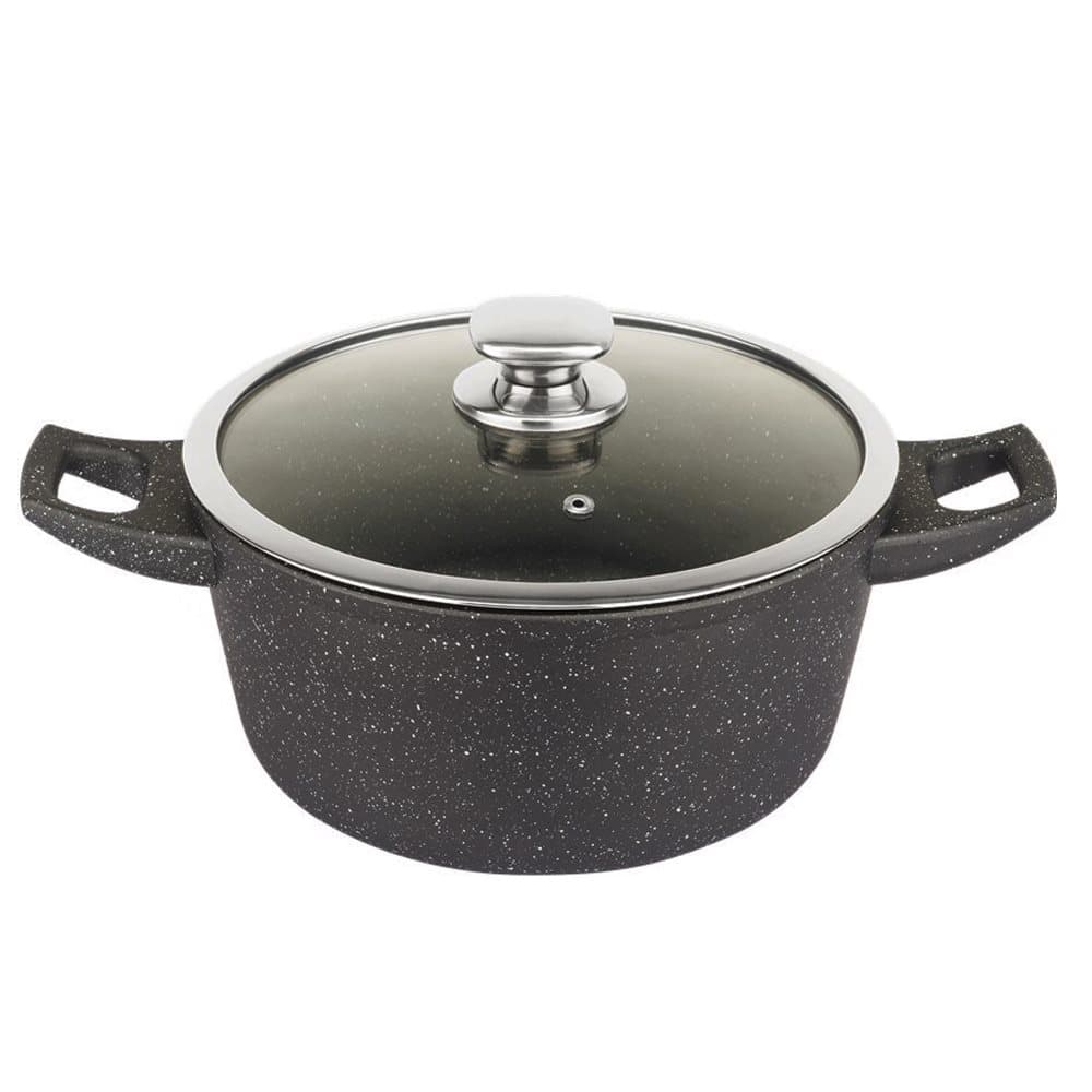 Royalty Line Forged Aluminium Nonstick Marble Pot-24cm svart