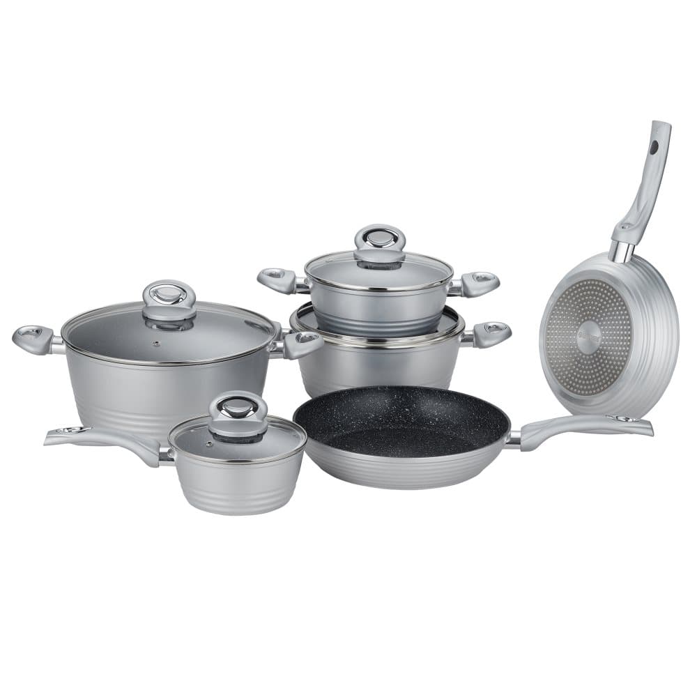 Herzberg 10-stycken smidd Pan Set Grey