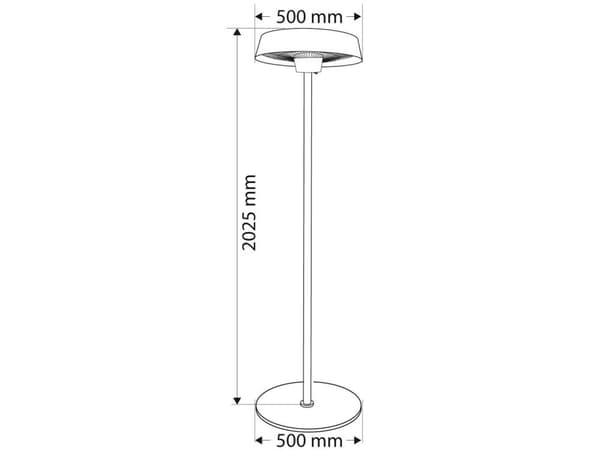 STÅENDE RADIATOR 1000W/2000W ALUMINIUM IP34 2,1M