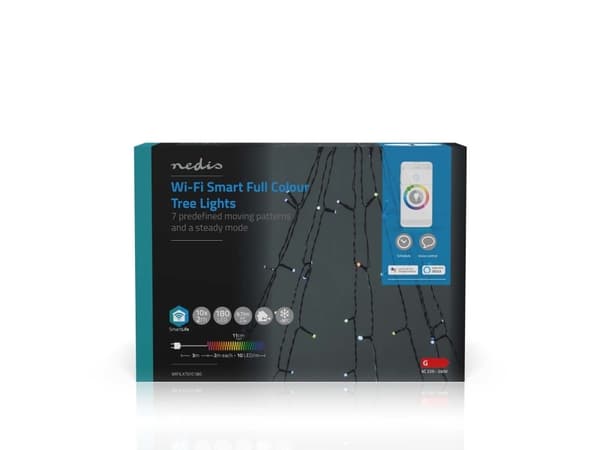 Nedis SmartLife - Stringlys - LED - 6 LEDs/m - 5.7 W - klasse G - RGB-lys - tre - svart - for P/N: PEBX01OG, PESTD01OG
