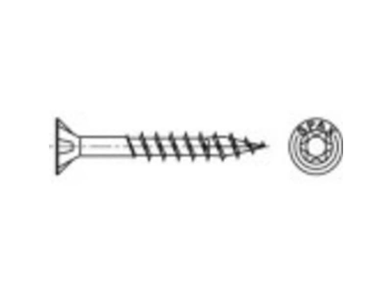 SPAX 0191010400603, Skruv, Metall, Zink, Trä, Platt huvud, Torx, Metallisk