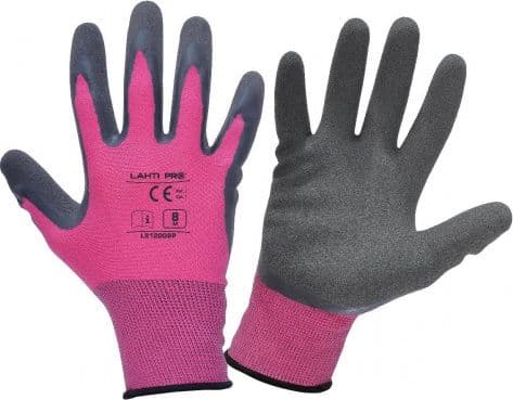 Lahti Pro LATEX PINK-BLACK GLOVES L212009P, CARD, "9", CE, LAHTI