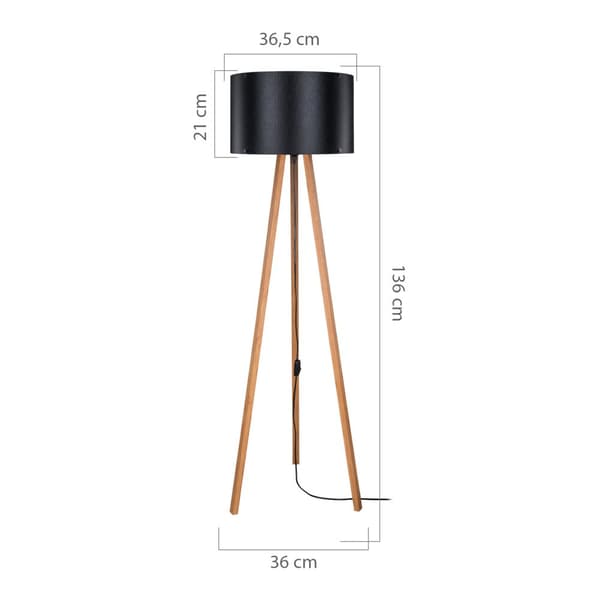 Golvlampa Keynes 136 cm bambu svart [lux.pro]