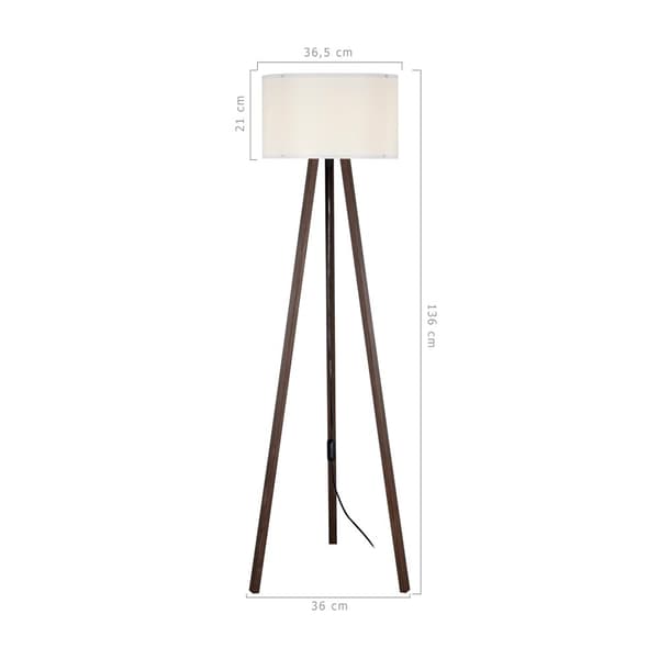 Golvlampa Keynes 136 cm valnötsfärg creme [lux.pro]