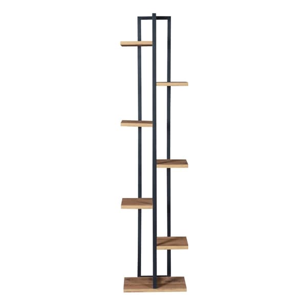 Växtställ Somero piedestal 150x34x21 cm valnötsfärg [en.casa]