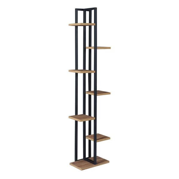 Växtställ Somero piedestal 150x34x21 cm valnötsfärg [en.casa]