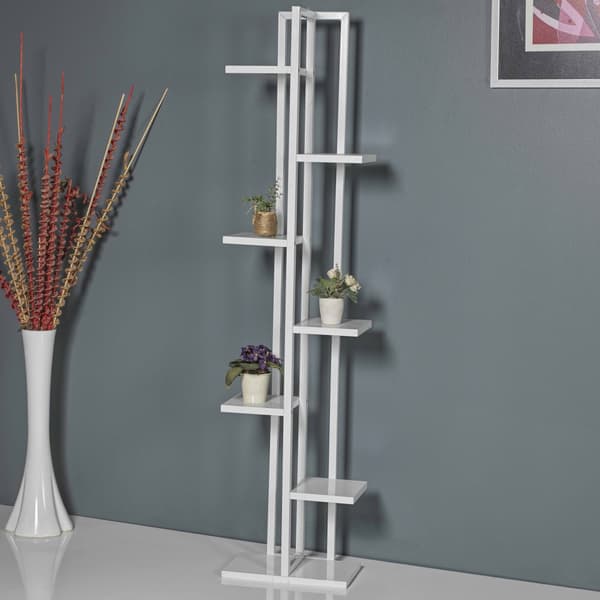 Växtställ Somero piedestal 150x34x21 cm vit [en.casa]