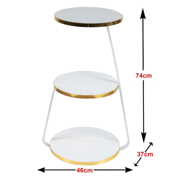 Sidobord Sipoo 74x46x37 cm vit guld [en.casa]