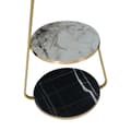 Miniatyrbild 5 av 5: Sidobord Sipoo 74x46x37 cm marmormönster svart vit guld [en.casa]