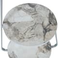 Miniatyrbild 4 av 5: Sidobord Sipoo 74x46x37 cm marmormönster vit silver [en.casa]