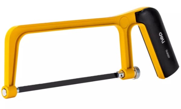 Deli Tools Mini Hacksaw, Kaarisaha, Muovi, Puu, Terästä, Alumiini, Musta, Keltainen, Musta