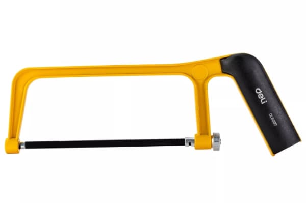Deli Tools Mini Hacksaw, Bågfil, Plast, Trä, Stål, Gjuten aluminium, Svart, Gul, Svart