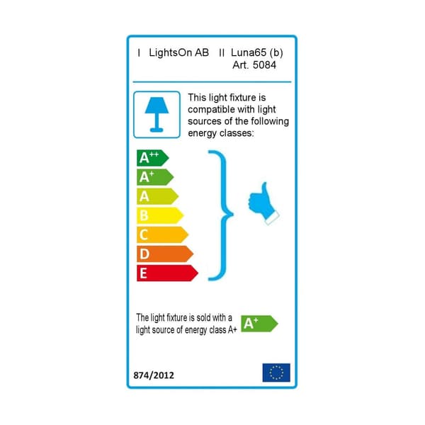 LightsOn Luna med 65 cm pollare Svart