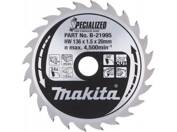MAKITA leikkuukiekko 136x20x1,5mm 24T 20°