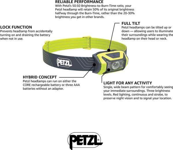 Petzl TIKKA, Hodebåndslommelykt, Gult, Knapper, IPX4, 1 lamper, 2 lm
