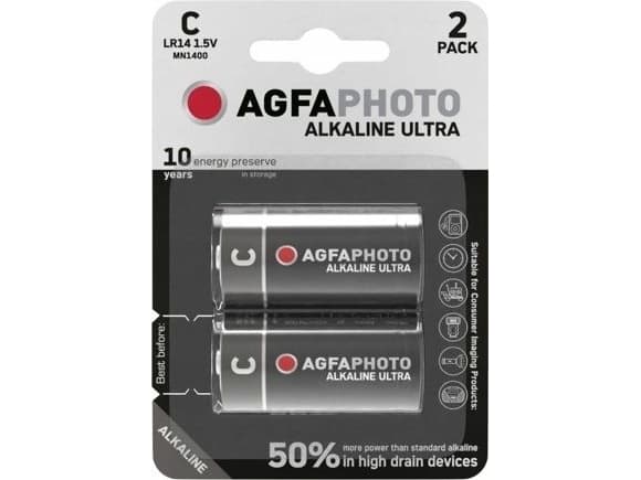 C-paristo R14 AgfaPhoto Ultra LR14 alkalimangaaniparisto 1,5 V 2 kpl
