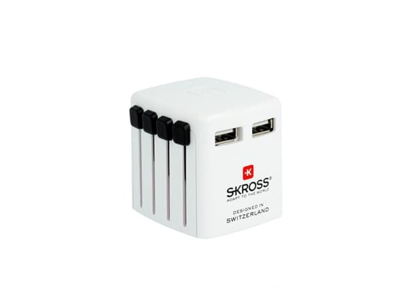 Skross World USB-laturi 1.302330 USB-laturi Pistorasia Lähtövirta max. 2400 mA 2 x USB ja UK-sovitin