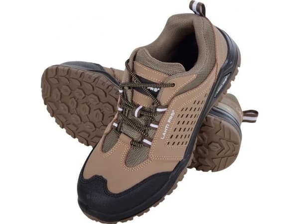Lahti Pro NUBUCK SKO MED HUL BEIGE-SORT, S1 SRA,"42",CE,LAHTI