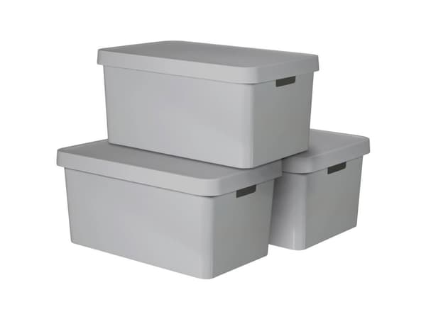 Curver 240659 Plasticbokse INFINITY (B x H x T) 560 x 270 x 390 mm Grå 3 stk
