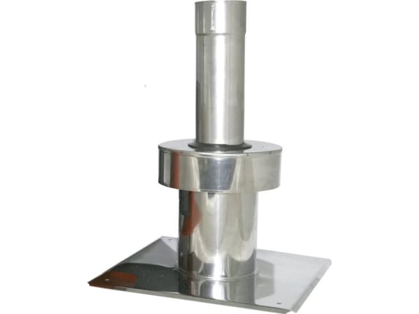 SpiroFlex 80/125 VERTIKAL ENDE (NV) MED TAKPLATE - RUSTFRI // RSK.SX-TDNV80/125ZPDN