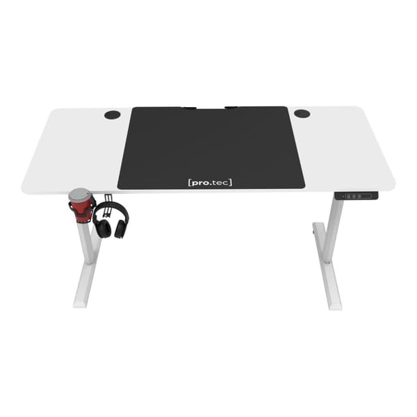 Höj och sänkbart skrivbord Hayward 140x60x72/117cm vit [pro.tec]