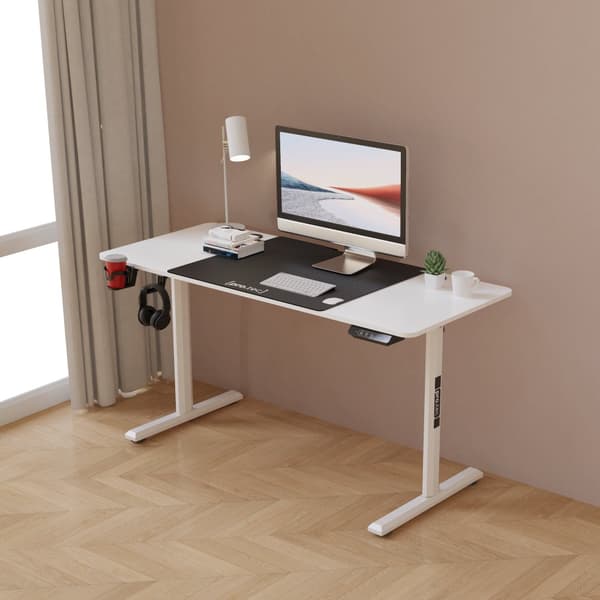Höj och sänkbart skrivbord Hayward 140x60x72/117cm vit [pro.tec]