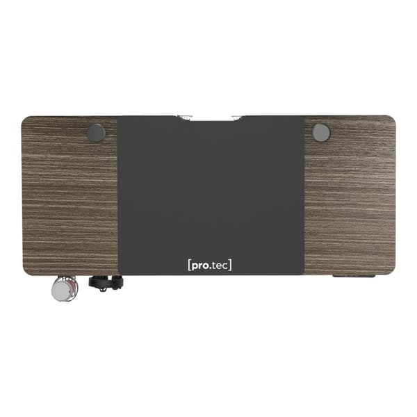 Höj och sänkbart skrivbord Hayward 140x60x72/117cm vit mörkt trämönster [pro.tec]