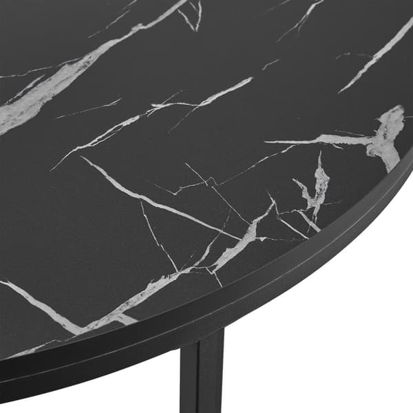 Soffbord Uppvidinge 45xØ80 cm svart marmormönster [en.casa]
